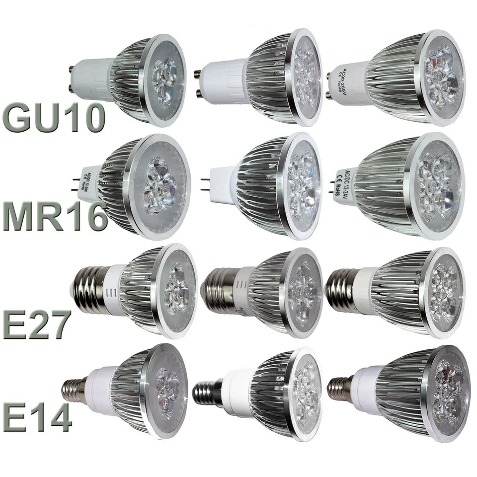 1-10X Dimmable LED Spotlight Bulbs GU10 MR16 E27 E14 9W 12W 15W Lamp 110V 220V K - Image 1 of 4