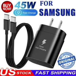 Original 45W Fast Wall Charger+Type C Cable For Samsung S25 S24 S23 22 21+ Ultra - Picture 1 of 19
