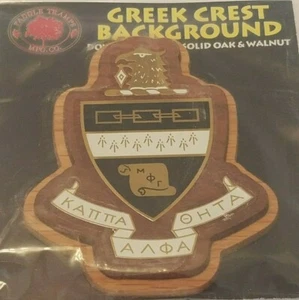 KAPPA ALPHA THETA Wooden Paddle Tramp Crest 4" Oak and Walnut - Glue Required - Picture 1 of 1