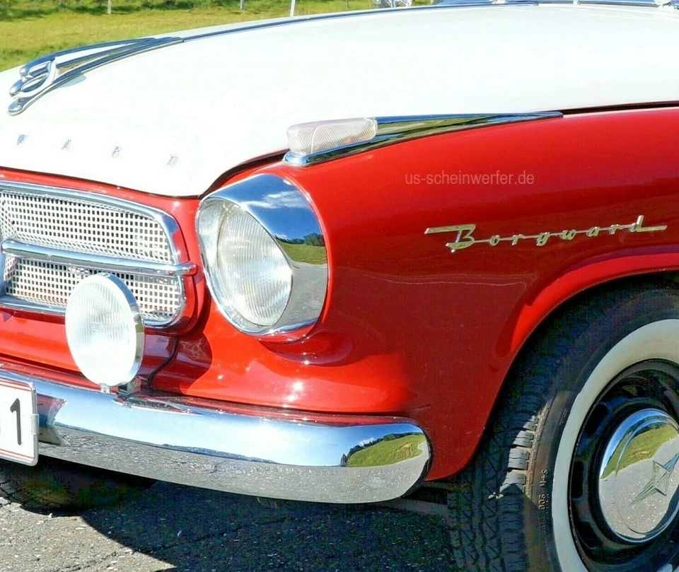 2x Scheinwerfer Borgward Isabella Coupe Kombi Umrüstung EU E-Prüfzeichen Export - Bild 1 von 3