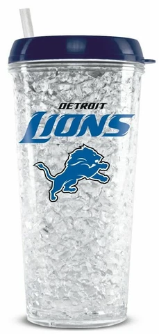 NFL Detroit Lions 16oz Crystal Freezer Tumbler w/Straw Cover