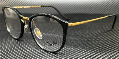 Anteojos para mujer Ray Ban RX7140 2000 negro dorado 49 mm Foto 1 de 4