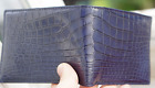 Luxury Real Crocodile Alligator Skin Leather Men's Bifold Wallet Blue #S48
