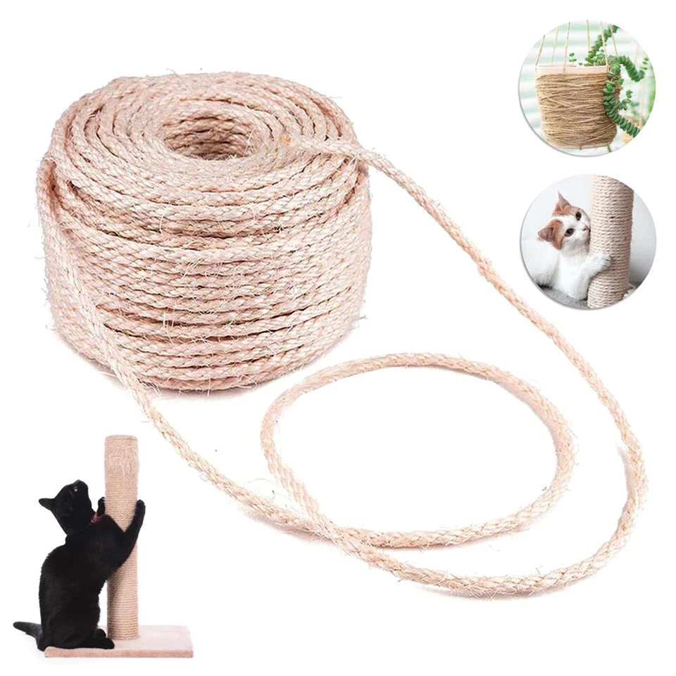 Cat Scratching Post Replacement Spare Sisal Rope Cat Tree Post 6mm 8mm 10mm 12mm