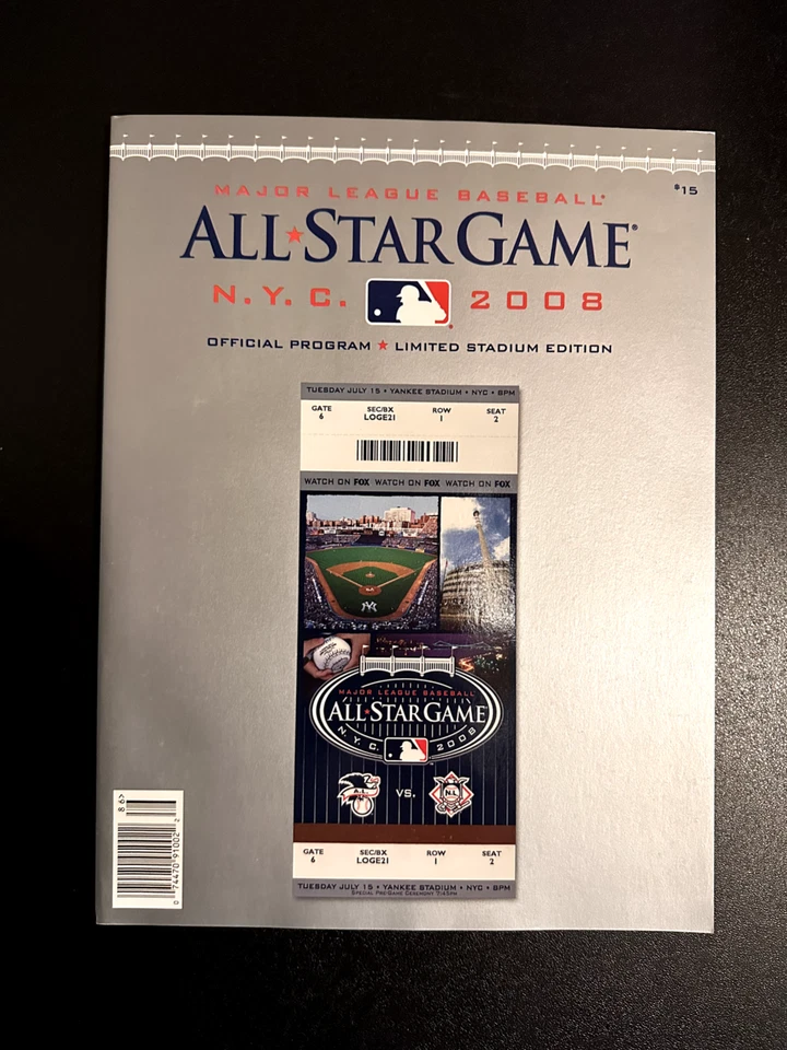 2008 MLB All-Star Game Yankee Stadium Souvenir Scorecard Program Jeter - Image 1 of 1