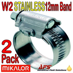 Paquete de 2 - Abrazadera de accionamiento helicoidal Mikalor W2 de acero inoxidable para manguera de radiador Reino Unido - Imagen 1 de 32