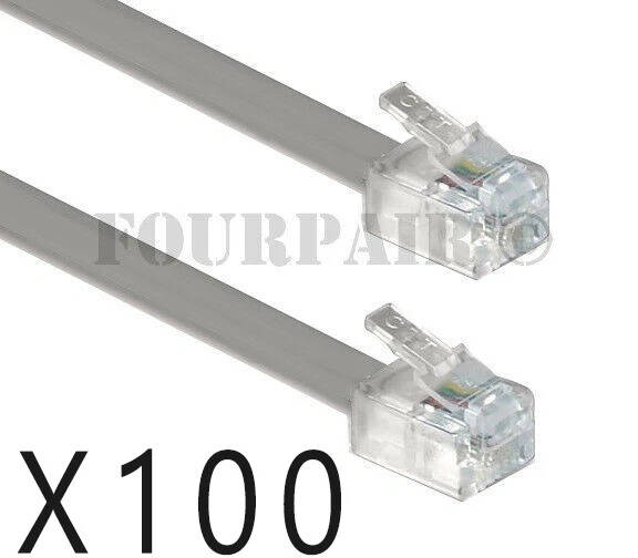 6ft Telephone Line Cord Cable 6p6c Rj12 Rj11 DSL Modem Fax Phone - White