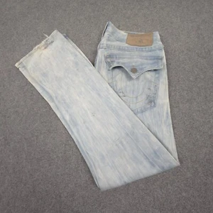 True Religion Jeans Mens 32 blue denim Ricky Straight Pants western Size 32x33 - Picture 1 of 16