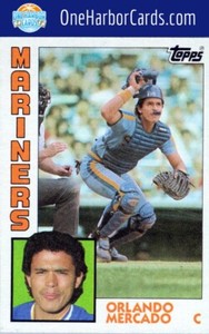 1984 Topps Seattle Mariners Baseball Card #314 Orlando Mercado