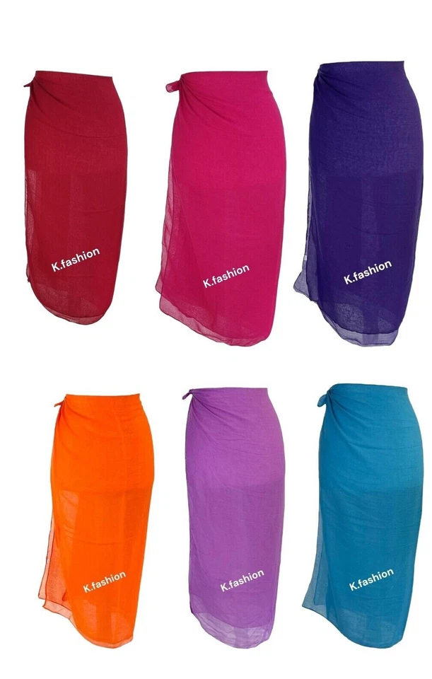 NEW LADIES BEACH DRESS WRAP SARONG BIKINI COVER UP SWIMWEAR KAFTAN UK - Image 1 of 4