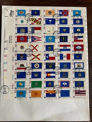 Scott #1682a 50 State Flags Complete Sheet First Day Cover 1976 SCV$27.50 - Image 1 of 2