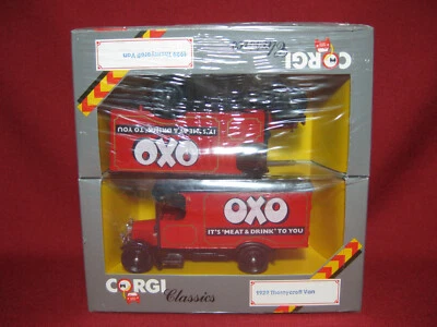 Corgi FACTORY TRADE PACK x4 1929 OXO Thornycroft Van Vintage MIB 1:43 Scale - Image 1 of 4