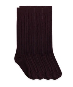 Jefferies Socks Girls School Uniform Cable Knit Dress Knee High Socks 4 Pair PK - Picture 1 of 9