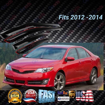 Para Toyota Camry 2012-2014 Viseras de ventana de ventilación en canal Protector de lluvia Deflectores Foto 1 de 4