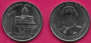 PARAGUAY 1,000 GUARANIES 2008 UNC NATIONAL HEROES PANTHEON,DENOMINATION IN DIGIT - Picture 1 of 1