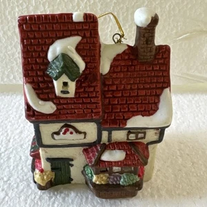 Porcelain Miniature Christmas Village Home Town Ornament Tree Light Cover VTG - Picture 1 of 13