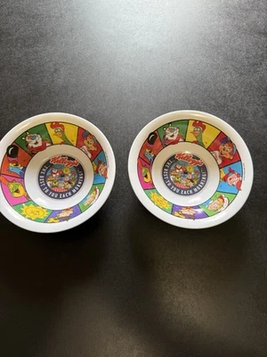 Conjunto de 2 tigelas de cereais vintage Kellogg 1995 as melhores para você todas as manhãs, usadas - Imagem 1 de 4