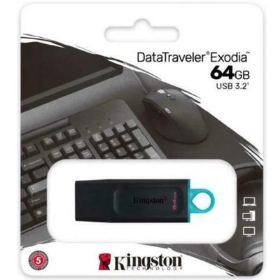 KINGSTON PENDRIVE 64GB DTX/64GB 3.2 GEN1 CHIAVETTA USB MEMORIA PC PENNETTA HDD - Immagine 1 di 4