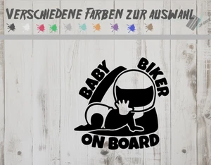 Pegatina Baby Biker on Board Auto Sticker Tuning JDM Decal car boot camión bicicleta - Imagen 1 de 9