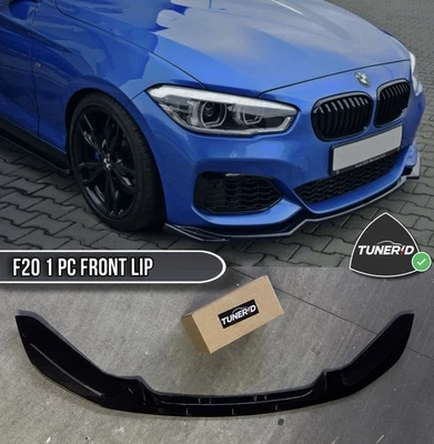 BMW F20 LCI 1pc GLOSS BLACK FRONT SPLITTER LIP 15-19 M140i, M135i, M125i etc. - image 1 of 4