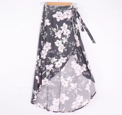 Maxi falda midi envolvente sintética Ripcurl para mujer talla 6 gris rosa audaz floral vacaciones Foto 1 de 4