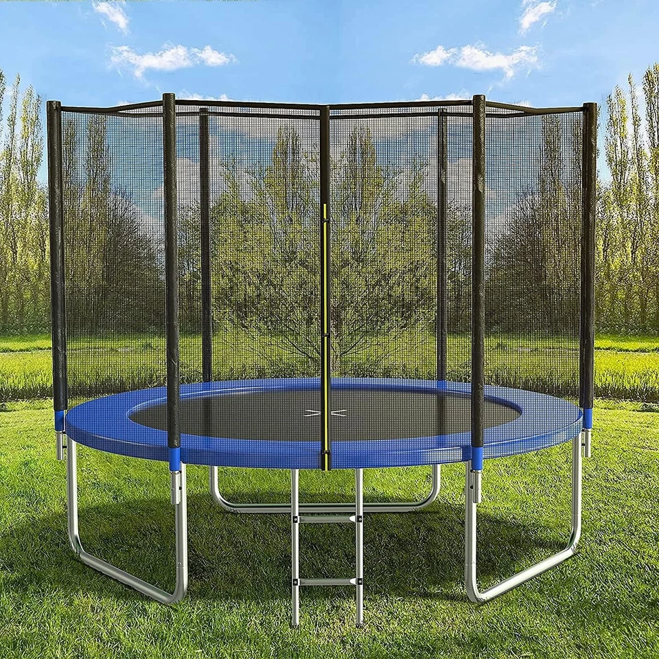 Best 8FT Round Trampoline with Safety Net, Ladder, Safety Pad & Outdoor Play Fun - Image 1 of 4