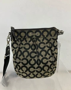 Coach Gray Black Signature Op Art Jacquard Crossbody Bag - Picture 1 of 8