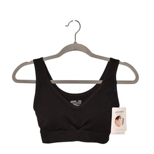 JOCKEY NEW $32 Black Seam-Free Bralette Back Smoothing Microfiber Stretch Small - Picture 1 of 3
