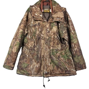 Vtg Cabelas Whitetail Hunting Jacket L Brown Camo Hooded Goretex Thinsulate USA - Picture 1 of 15
