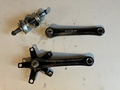 Vintage Old School Sugino GT BMX Cranks W-CroMo BB - Black 170mm - Image 1 of 4