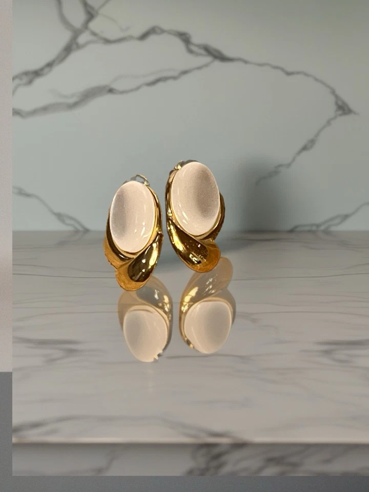 Gold Stainless Pearly Classic Earring, No Tarnish On Water - Image 1 of 2