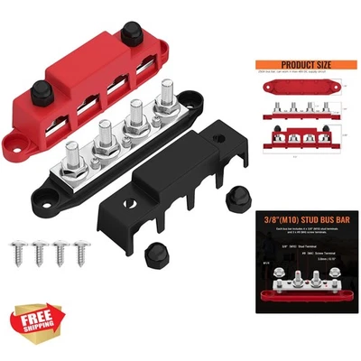 Durable 12V 250A Bus Bar with Thick Copper for Reliable Electrical Connections - Image 1 of 4