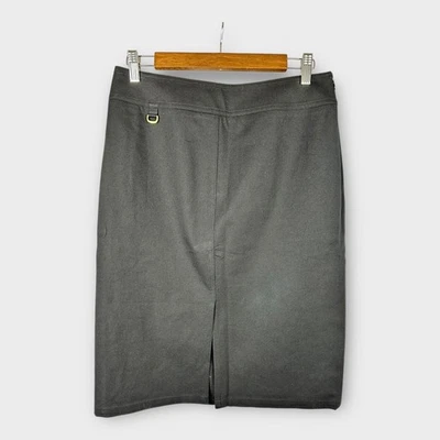 Dana Buchman 女式 8 码铅笔裙黑色全新开衩 3449297 — 第 1/4 张图片