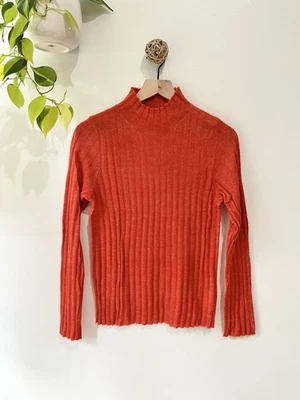 Suéter Ligero Madewell Mezcla Alpaca Naranja Rojo M Cuello Simulado Comercio Justo Foto 1 de 4