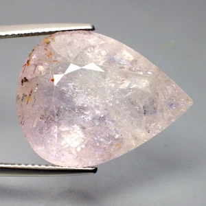 24.83 Ct Copper Tourmaline Unbelievable (22 x 17 mm) Pear Natural Light Pink Gem - Picture 1 of 7