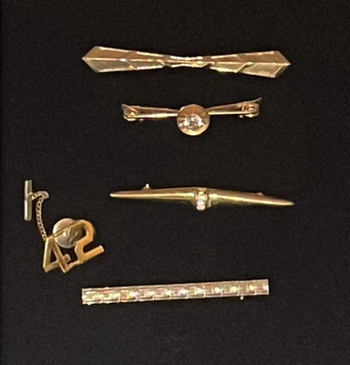 Lote De 5 Pinzas Alfileres De Corbata Tono Dorado + 62º Recinto Collar Latón Set “42” Foto 1 de 4
