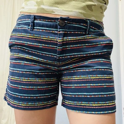 Pantalones cortos informales Merona para mujer azul chino tiro medio talla 8 100 % algodón estampado animal Foto 1 de 4