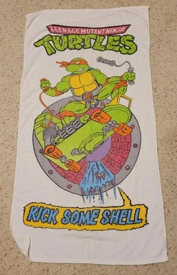 Toalha Vintage Teenage Mutant Ninja Turtles Michealangelo Chute Some Shell - Imagem 1 de 4