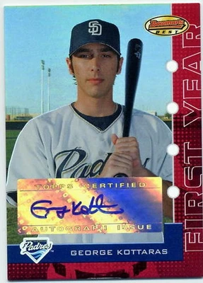 2005 Bowman's Best Red Goerge Kottaras (AU) #133 Padres Free Shipping /199 - image 1 of 2