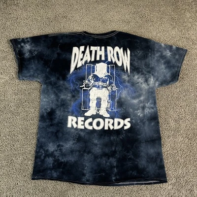 Death Row Records Shirt Mens Large Black Blue Tie Dye Hip Hop Rap Graphic Tee - Image 1 of 4