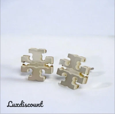 Aretes con logotipo de madreperla Tory Burch Kira Foto 1 de 4