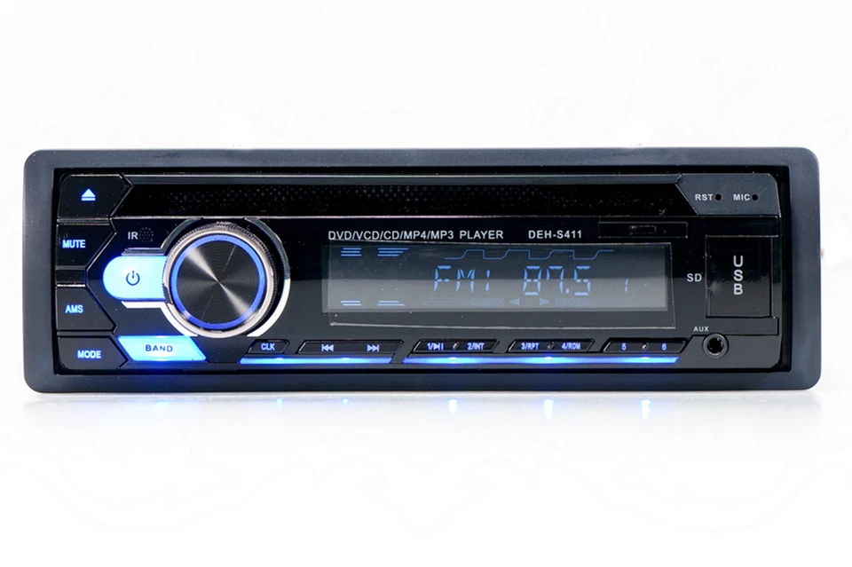 Autoradio Stereo DVD VCD CD MP3 Bluetooth USB Frontalino Estraibile 4x25W - Immagine 1 di 4