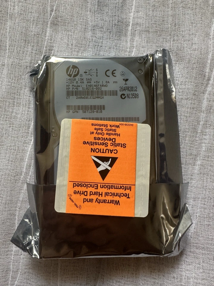 HP146GB 15K SAS 2.5 Hard Drive 518216-002 EH0146FARWD P/N:0B24372 New Sealed NOS - Image 1 of 2