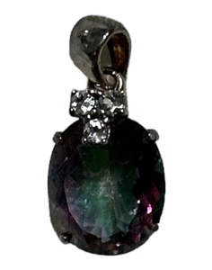 925 Sterling Silver Mystic Topaz Stone Pendant New - Picture 1 of 7