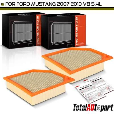 2x Filtro de aire del motor para Ford Mustang 2007 2008 2009 2010 panel flexible de 5,4 L Foto 1 de 4