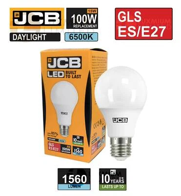 6 or 12 x 15W =100W LED Edison Screw ES GLS Light Bulb Daylight White JCB=100W   - Image 1 of 3