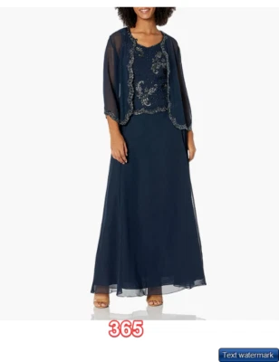 Vestido chaqueta con cuentas para mujer J Kara, azul marino/pistola, 10 J Kara vestido para mujer diseñador Foto 1 de 4