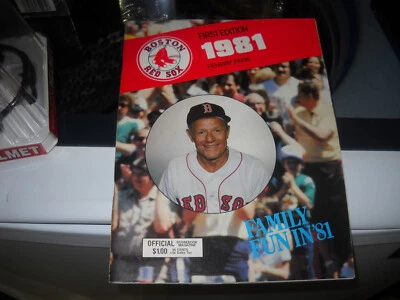 VINTAGE BOSTON RED SOX 1981 FIRST EDITION PROGRAM NOT SCORED JERRY REMY YAZ + - Image 1 of 2