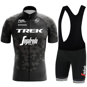 Cycling Jersey Bib Shorts Kits Short Sleeve Black Shirt Pad Strapped Shorts Set