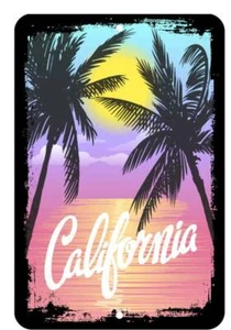 California Surfing Paradise Beach Aluminum Tin Sign Plaque Man Cave Bar Pub S222 - Picture 1 of 1